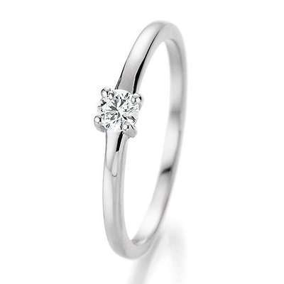 Verlovingsring in 14/18 karaat 585 witgoud met 0,15 ct diamant
