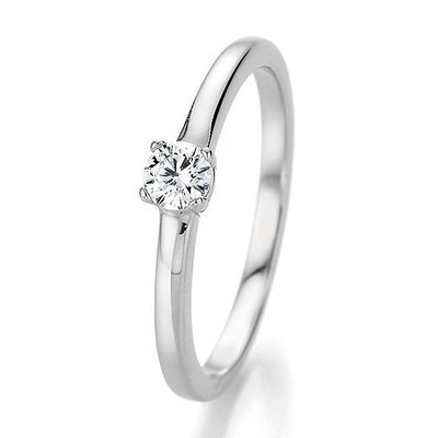 Verlovingsring in 14/18 karaat 585 witgoud met 0,25 ct diamant