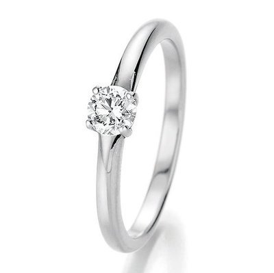 Verlovingsring in 14/18 karaat 585 witgoud met 0,33 ct diamant