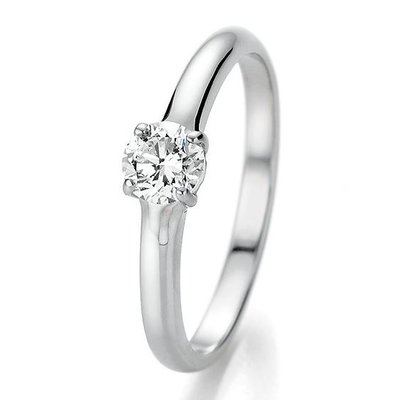 Verlovingsring in 14/18 karaat 585 witgoud met 0,50 ct diamant