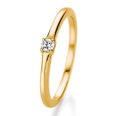 Verlovingsring in 14/18 karaat 585 geelgoud met 0,06 ct diamant