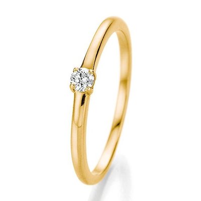 Verlovingsring in 14/18 karaat 585 geelgoud met 0,10 ct diamant