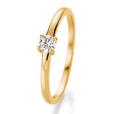 Verlovingsring in 14/18 karaat 585 geelgoud met 0,15 ct diamant