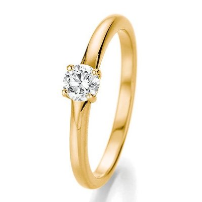 Verlovingsring in 14/18 karaat 585 geelgoud met 0,33 ct diamant
