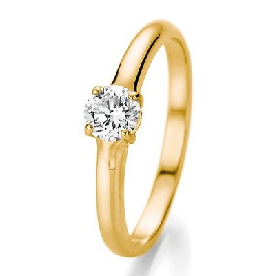 Verlovingsring in 14/18 karaat 585 geelgoud met 0,50 ct diamant