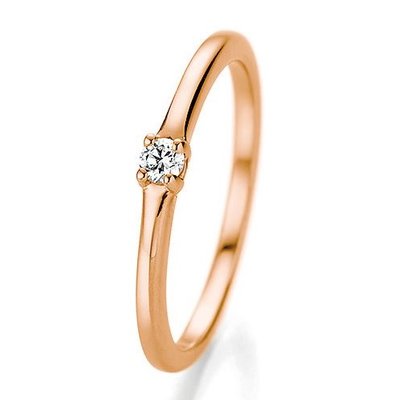 Verlovingsring in 14/18 karaat 585 rosé goud met 0,06 ct diamant