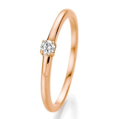 Verlovingsring in 14/18 karaat 585 rosé goud met 0,10 ct diamant