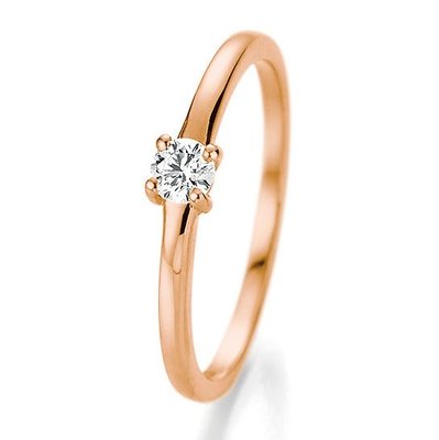 Verlovingsring in 14/18 karaat 585 rosé goud met 0,15 ct diamant