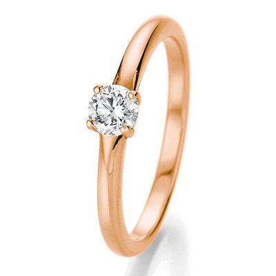 Verlovingsring in 14/18 karaat 585 rosé goud met 0,33 ct diamant
