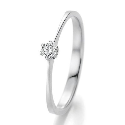 Verlovingsring in 14/18 karaat 585 witgoud met 0,10 ct diamant