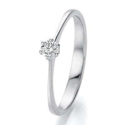 Verlovingsring in 14/18 karaat 585 witgoud met 0,15 ct diamant
