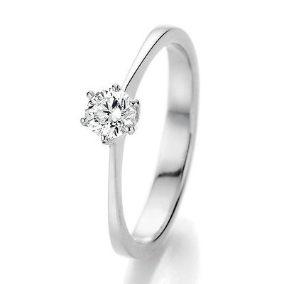 Verlovingsring in 14/18 karaat 585 witgoud met 0,25 ct diamant