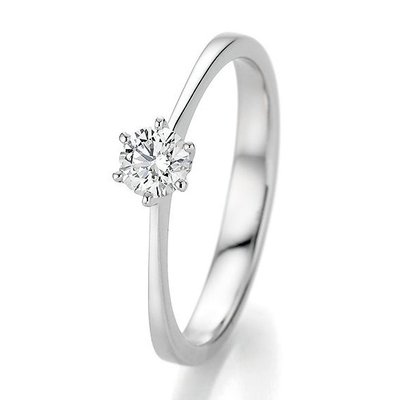 Verlovingsring in 14/18 karaat 585 witgoud met 0,33 ct diamant