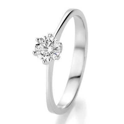 Verlovingsring in 14/18 karaat 585 witgoud met 0,50 ct diamant