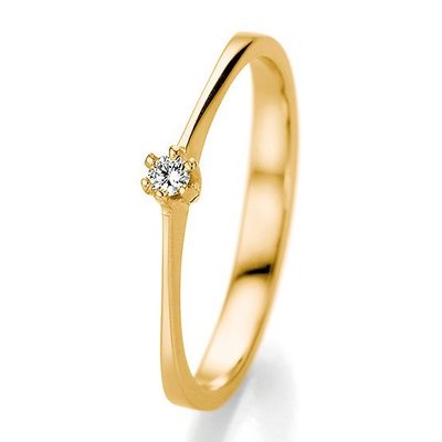Verlovingsring in 14/18 karaat 585 geelgoud met 0,06 ct diamant