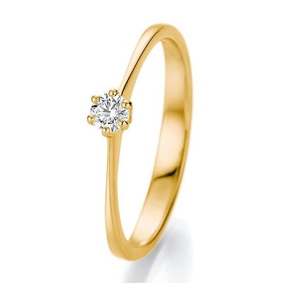 Verlovingsring in 14/18 karaat 585 geelgoud met 0,15 ct diamant