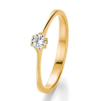Verlovingsring in 14/18 karaat 585 geelgoud met 0,20 ct diamant