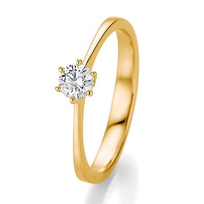Verlovingsring in 14/18 karaat 585 geelgoud met 0,33 ct diamant