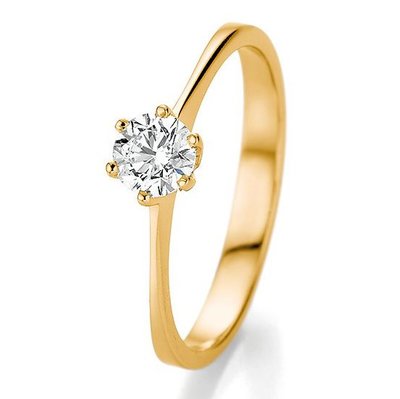 Verlovingsring in 14/18 karaat 585 geelgoud met 0,50 ct diamant