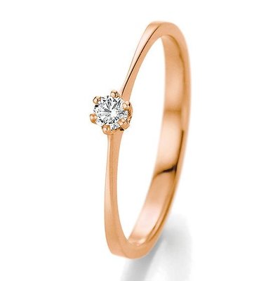 Verlovingsring in 14/18 karaat 585 rosé goud met 0,10 ct diamant