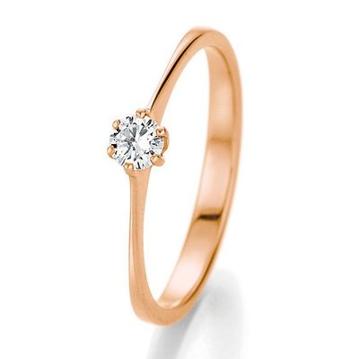 Verlovingsring in 14/18 karaat 585 rosé goud met 0,20 ct diamant