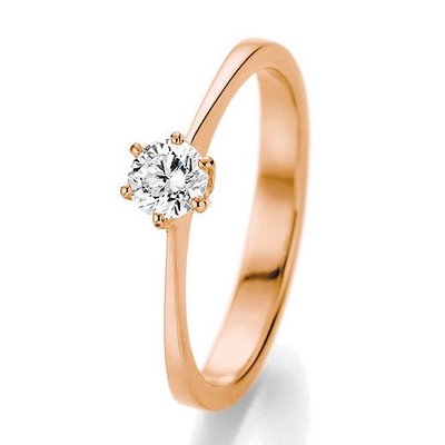 Verlovingsring in 14/18 karaat 585 rosé goud met 0,25 ct diamant