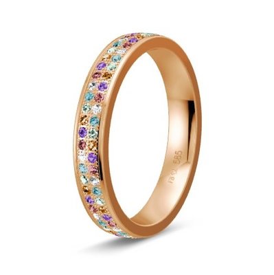 Solitair ring in 14/18 karaat roségoud diamond lovers