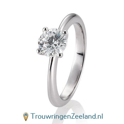 Verlovingsring platina 950 in 4 punt zetting met 1,50 ct diamant standaard