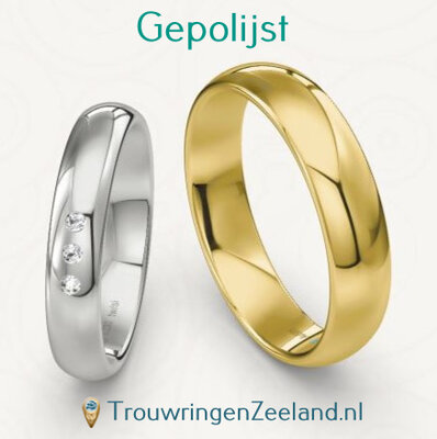 Trouwringen met bewerking Gepolijst