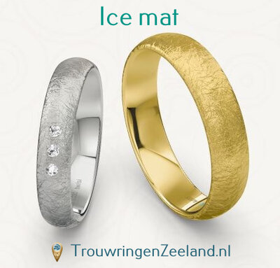 Trouwringen met bewerking Ice mat