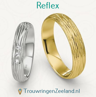 Trouwringen met bewerking Reflex