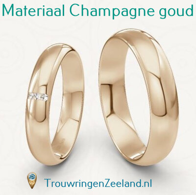 Trouwringen materiaal Champagne goud