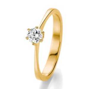 Verlovingsring in 14/18 karaat 585 geelgoud met 0,25 ct diamant